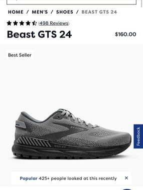 Brooks Beast GTS 24 Men's Running Shoes - Gray/Black